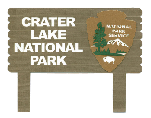 Crater Lake National Park Sign | Mountains